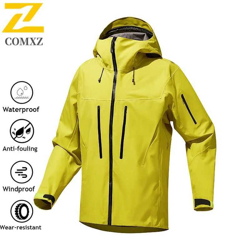 Mountain Jackets Mens Outdoor Hard Shell Waterproof Windproof Hooded Stormcoat Jacket Casual Fly Fishing clothing Hiking Coat J251029