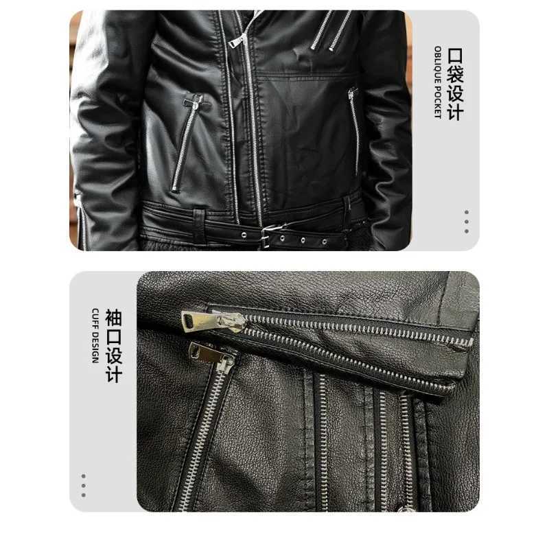 Thickfibered fur coat for men Fur leather integrated Washed PU leather jacket for men thick and suitable for motorcycle wearT251029