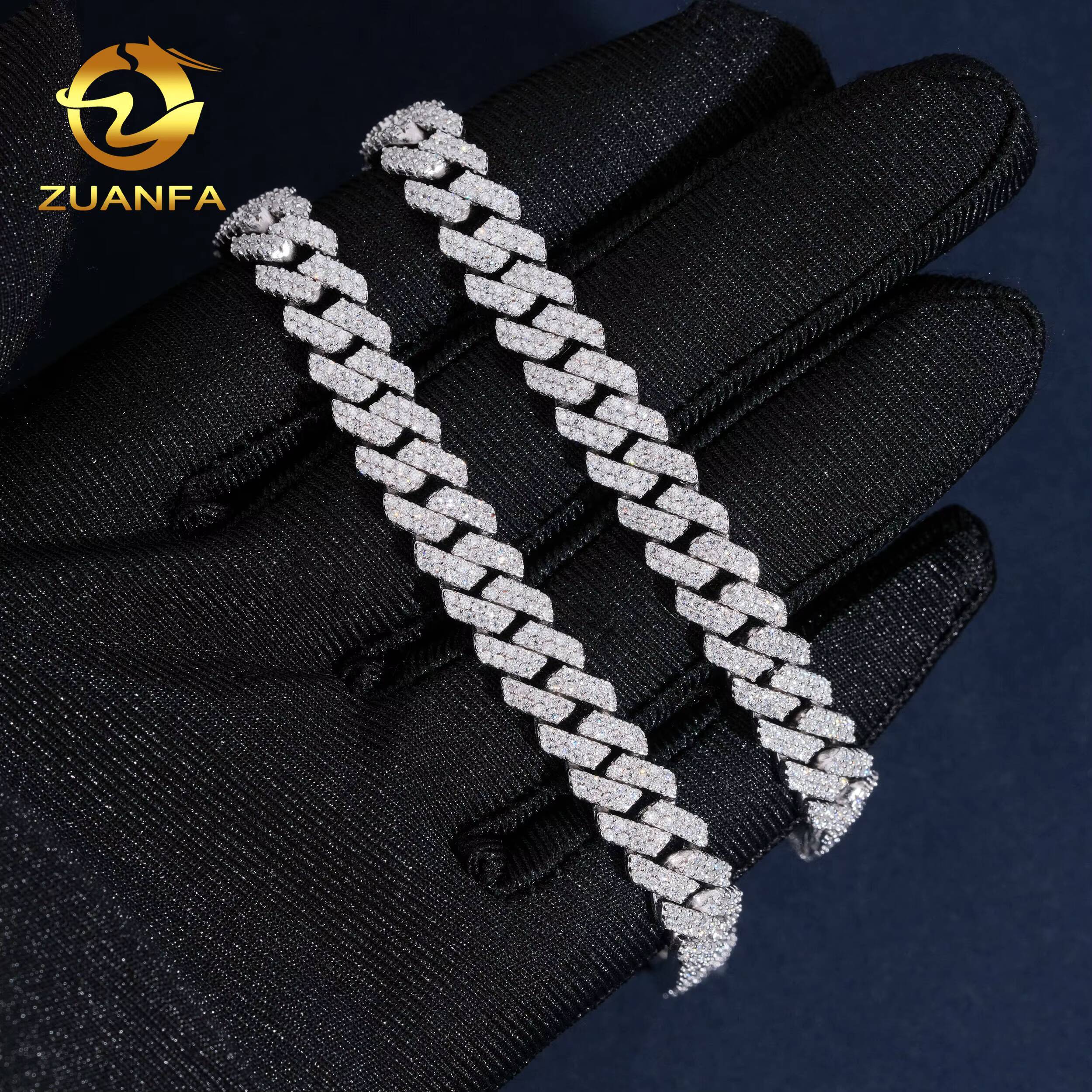 USA Local Stock 8mm Bracelet Custom Hip Hop Jewelry Iced Out Diamond 925 Silver VVS Moissanite Cuban Link Chain Bracelet