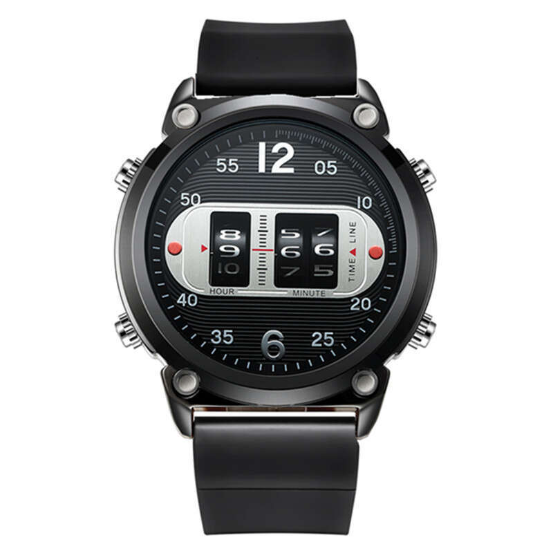 Brand Men's Fashion Leather Strap Roller Creative Design Quartz Watch