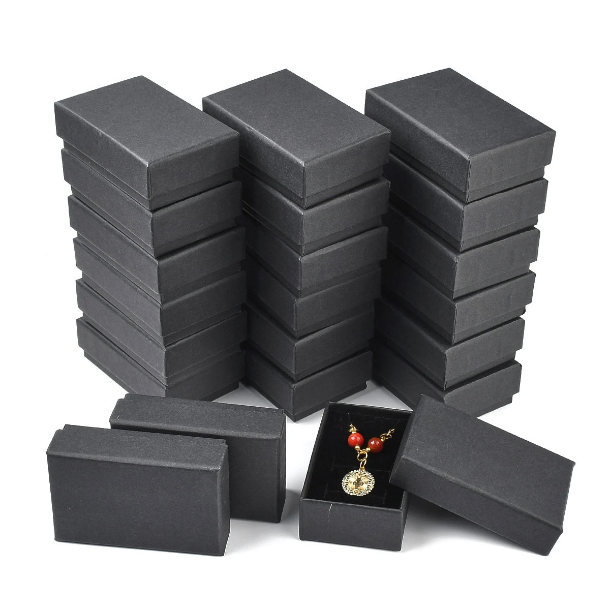 24 Pcs Kraft Paper Cardboard Jewelry Boxes Ring Box Rectangle For Valentines Day Mothers Gift Packaging 251013