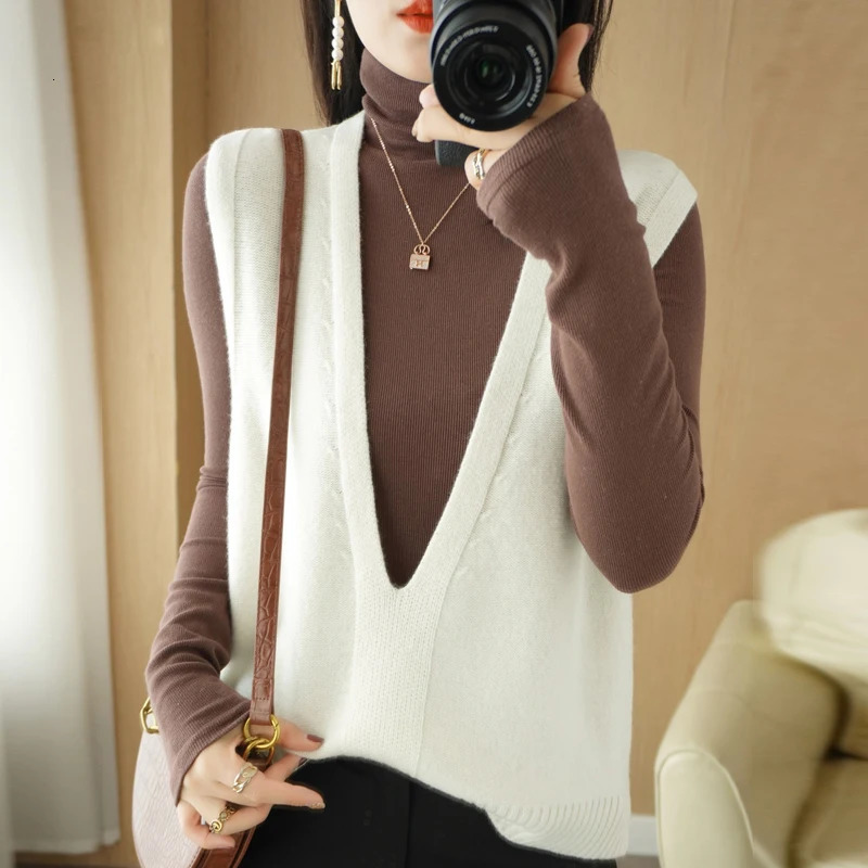 Spring And Summer Cashmere Knitted Vest Womens VNeck Sleeveless Pullover Fashion Loose And Thin Solid Color Outer Wear GH2219 251029