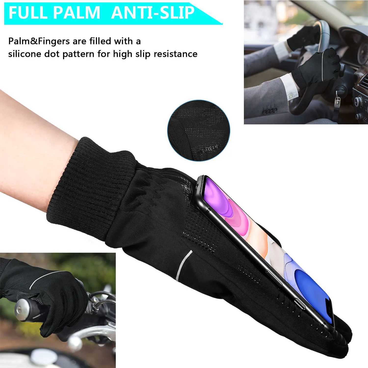 MOREOK Winter Thermal Gloves Windproof Touch Screen Warm Gloves for DrivingCyclingRidingRunning for Men Women J251029