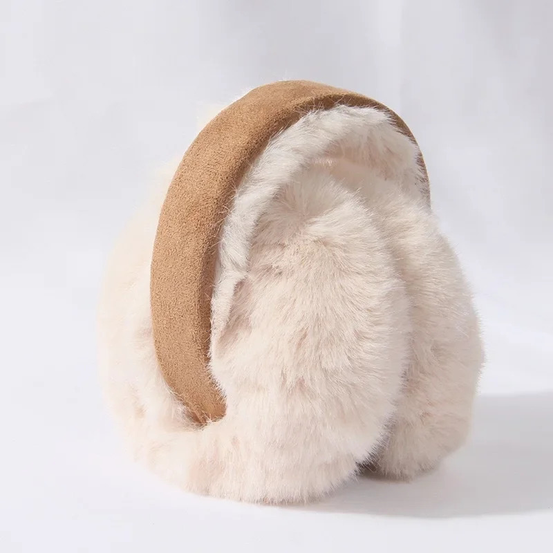 Fashion Plush Ear Muffs Foldable Thicken Wool Ear Cover for Women Men Winter Warm Suede Earflap Outdoor Cold Protection Earmuffs 251029