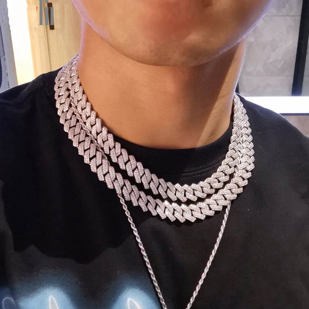 15mm Hip Hop TopBling Tennis Chain Choker Colorful 5A Zircon Cuban Chain Necklace Real Gold Plated Jewelry