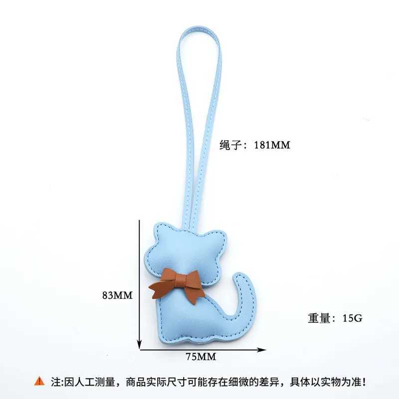 Cute PU Leather Cat Key Chains Hanger Cartoon Keychain Car Keyring Bag Pendant Bag OrnamentW251029