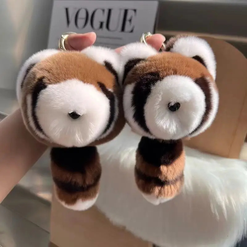 Real otter rabbit fur swing tail little raccoon fur bag pendant car interior pendant car key chain mobile phone pendant 251029
