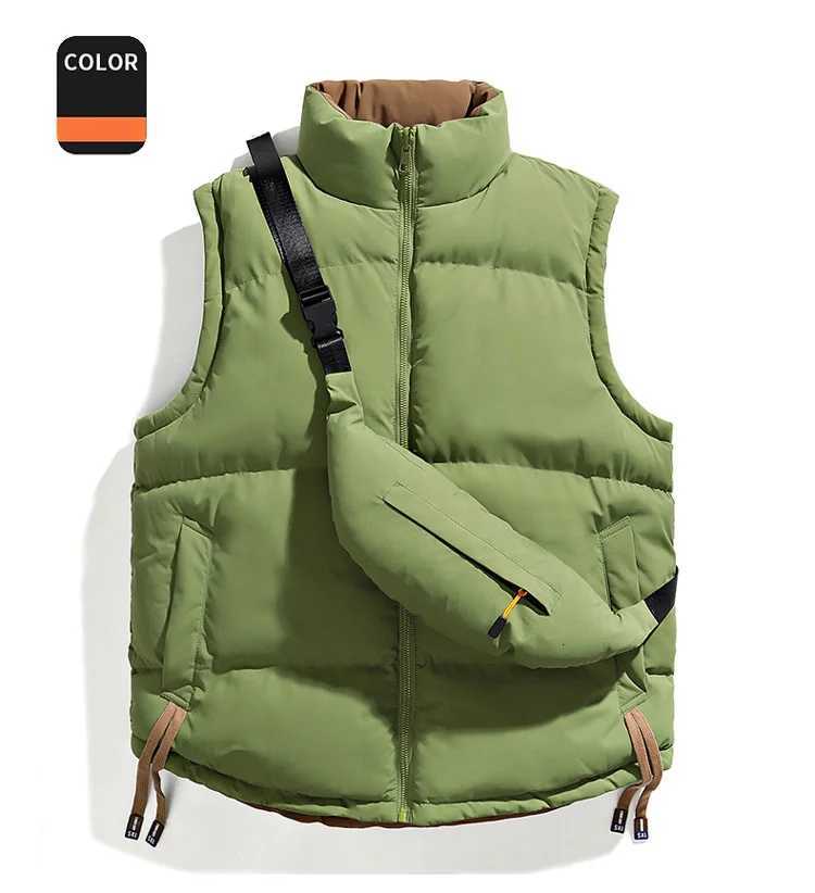 Mens and Womens Vest Backpacks Reversible VestsWarm and Fashionable Trendy VestsStudent VestsOutdoor Down and Cotton Vests W251029