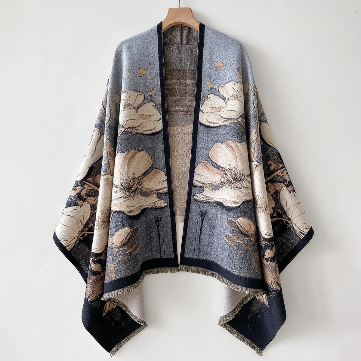 y Warm Poncho Cashmere Winter Women Scarf Floral Jacquard Shawl Wraps Female Thick Blanket Bufanda Travel Echarpe 251013