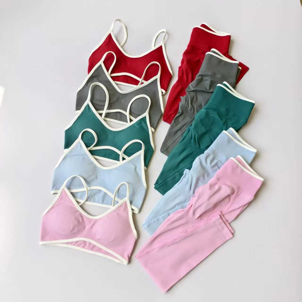 Womens Gym Yoga Set Seamless High Waist Leggings Sports Bra Top Workout Outfit Fitness Activewear Running Training Clothes SuitXJ251029