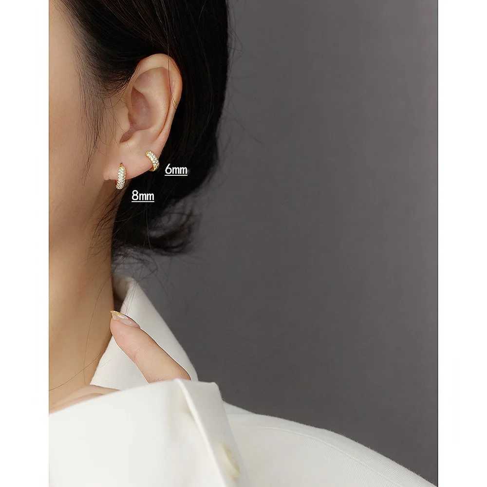 CCFJOYAS 925 Sterling Silver Pave Zircon Hoop Earrings 18k Gold Plated Ear Buckle Light Luxury Wedding Party Fine JewelryW251029