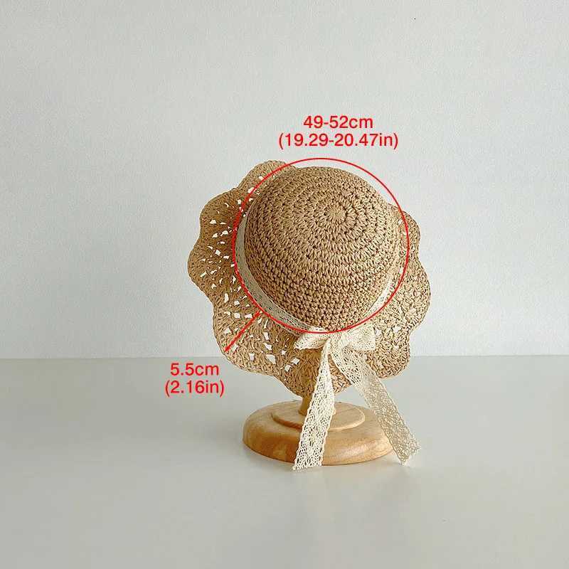 Lace Bow Girl Straw Hat Baby Summer Sun Hats Travel Beach Kids Large Brim Fisherman Cap 25Year Children Sunscreen Bucket Caps251028
