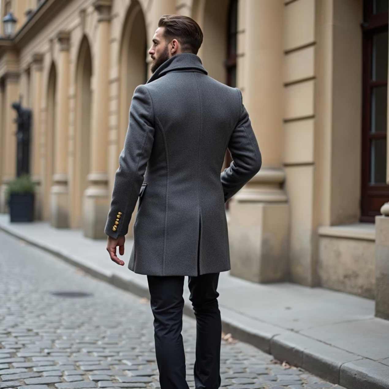 Casual Men Coat Double Breasted Wool Blends Office Work Jacket Blazers Business Occasion Customized One Piece Overcoat