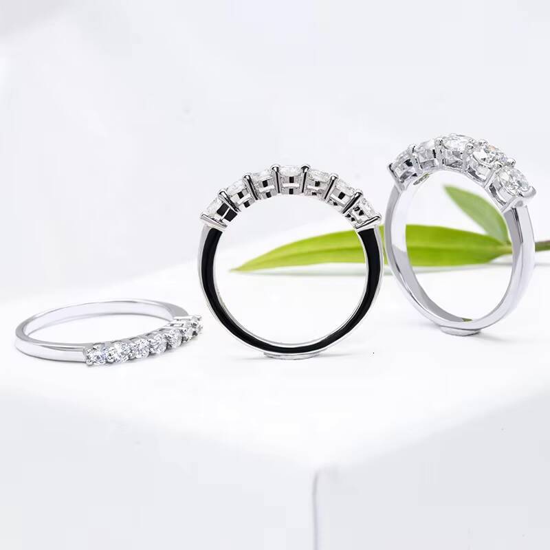 Newest Design Jewelry 14k 18k Gold Moissanite Ring White D VVS High End Eternity Band Ring for Engagement Wedding