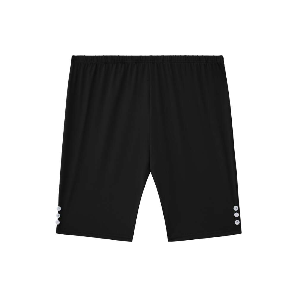 4pcs Plus Size Women'S High Waisted Shorts Stretchy, Button-Decorated, Casual Pants Fiess, Yoga, Running - Ideal for Everyday, Wear, Holiday Wear