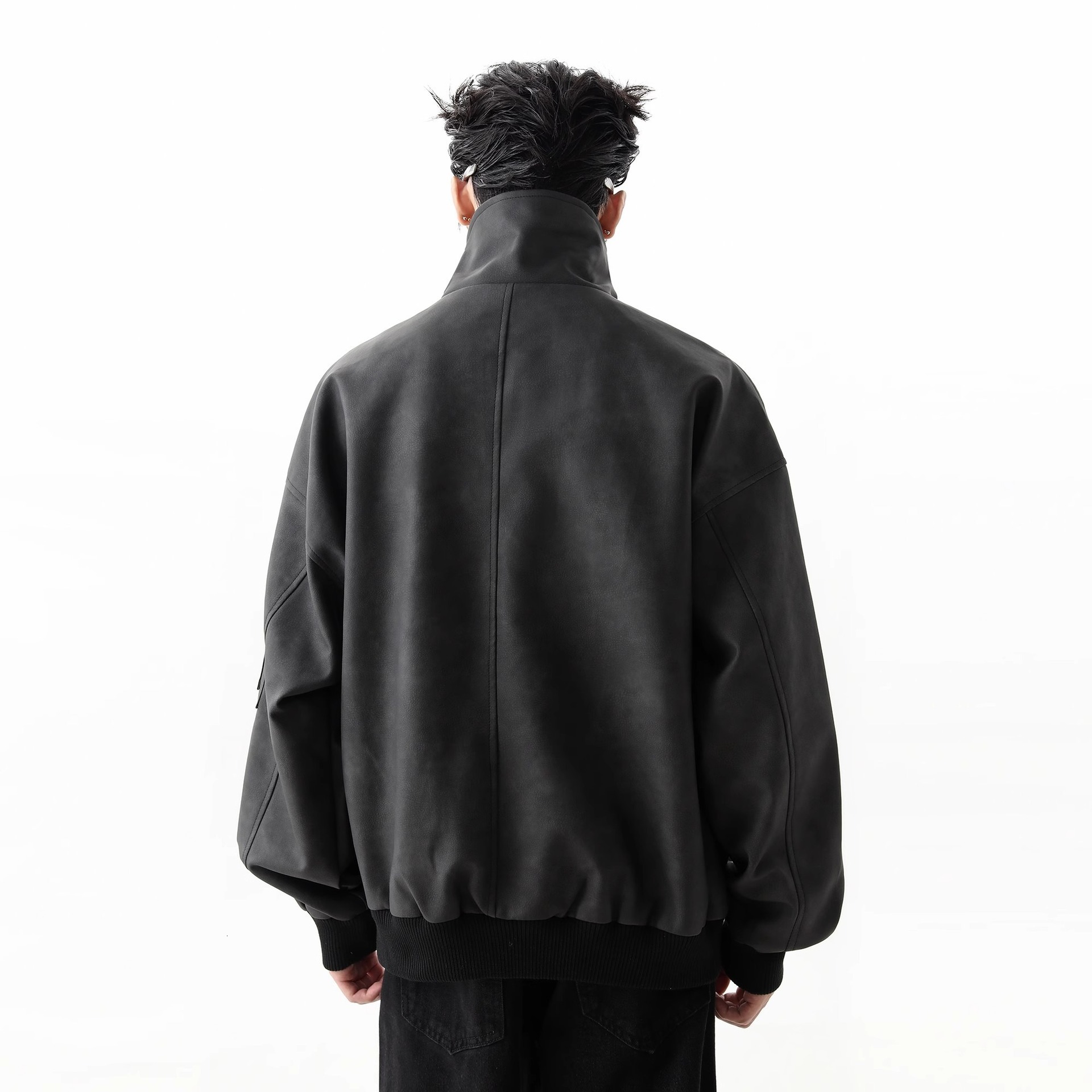 INS Loose Leather Jacket For Men Stylish Spring American Trend Designer Jacket PU Leather Jacket Men's Waterproof Motorcycle Jacket