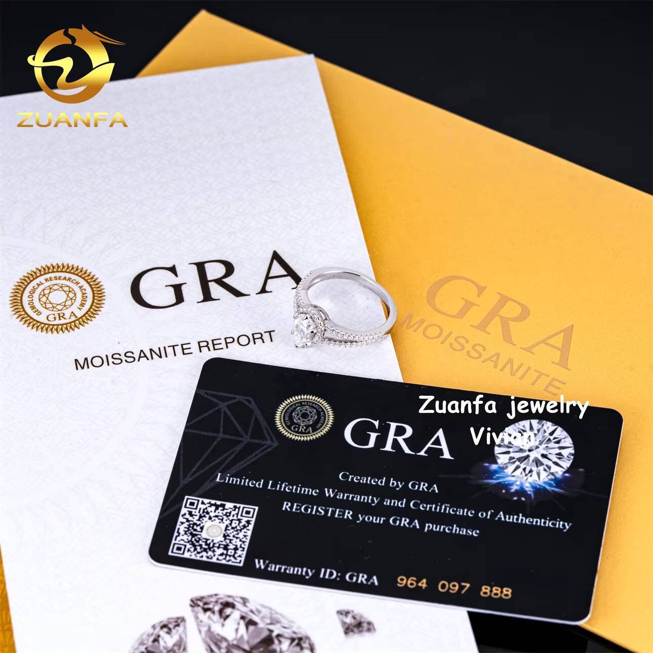 GRA Certificated VVS Moissanite Diamond Pass Diamond Tester Iced Out Fashion Sterling Silver 925 Women Wedding Rings