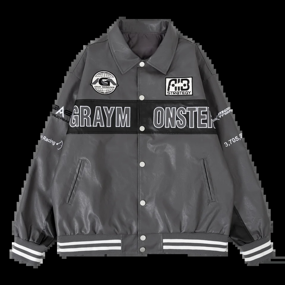 Mens Faux Leather Motorcycle Jacket Baseball Coats AutumnWinter Varsity Imitatsleder In Outwear Windbreaker 251028