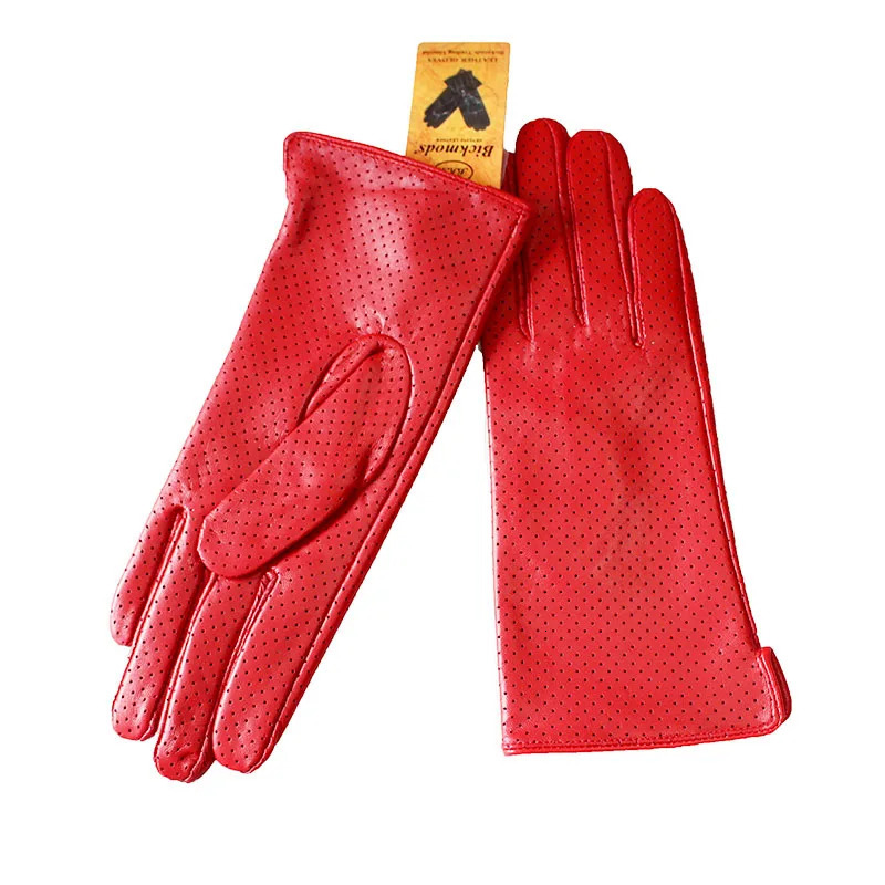 Summer Driving Womens Sheepskin Leather Gloves With Thin Silk Lining Sun Protection and Anti Slip Motorcycle Riding 251013