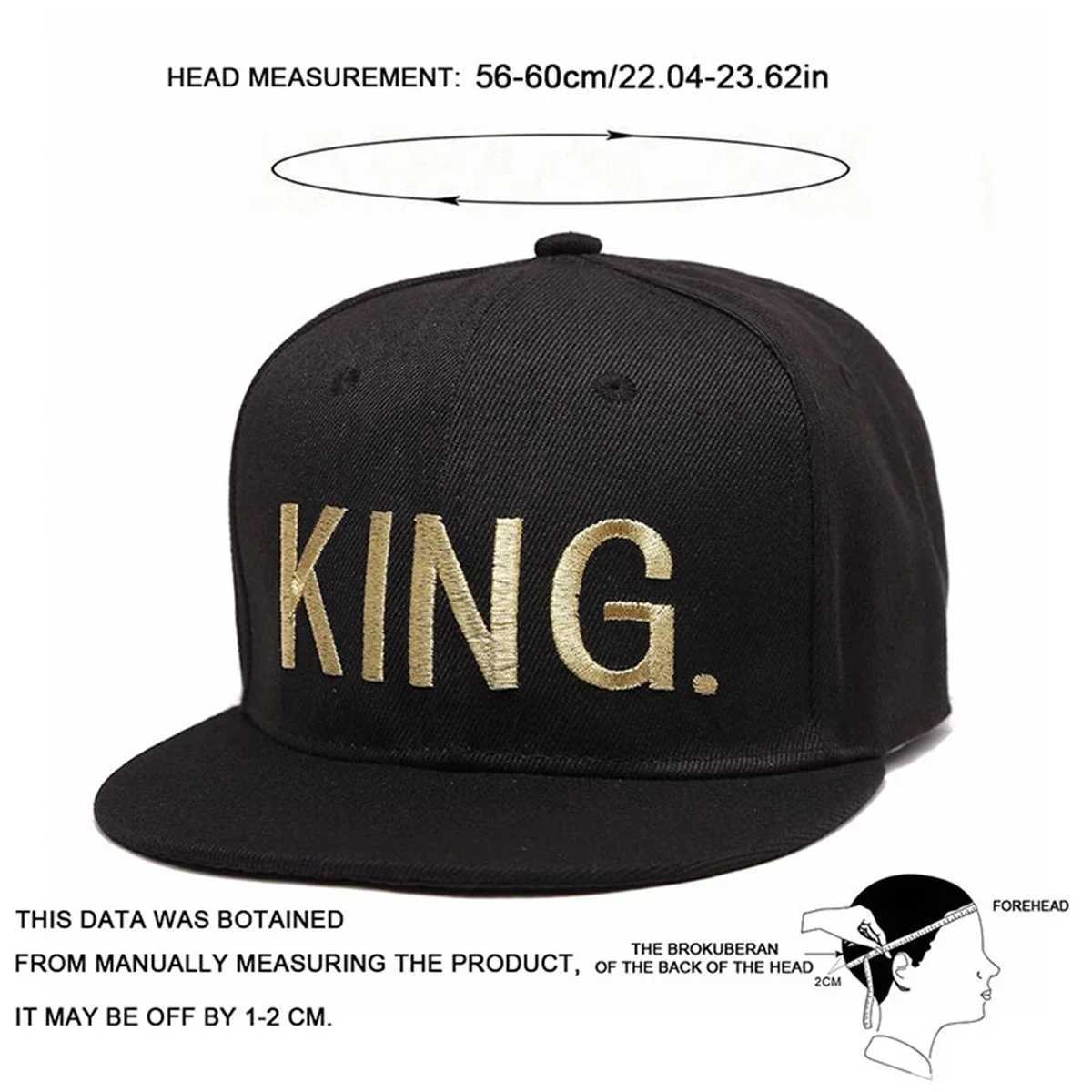 Unisex KING QUEEN Golden Thread Embroidery Hiphop Hats Spring Autumn Outdoor Adjustable Casual Baseball Caps Sunscreen Hat CapW251029