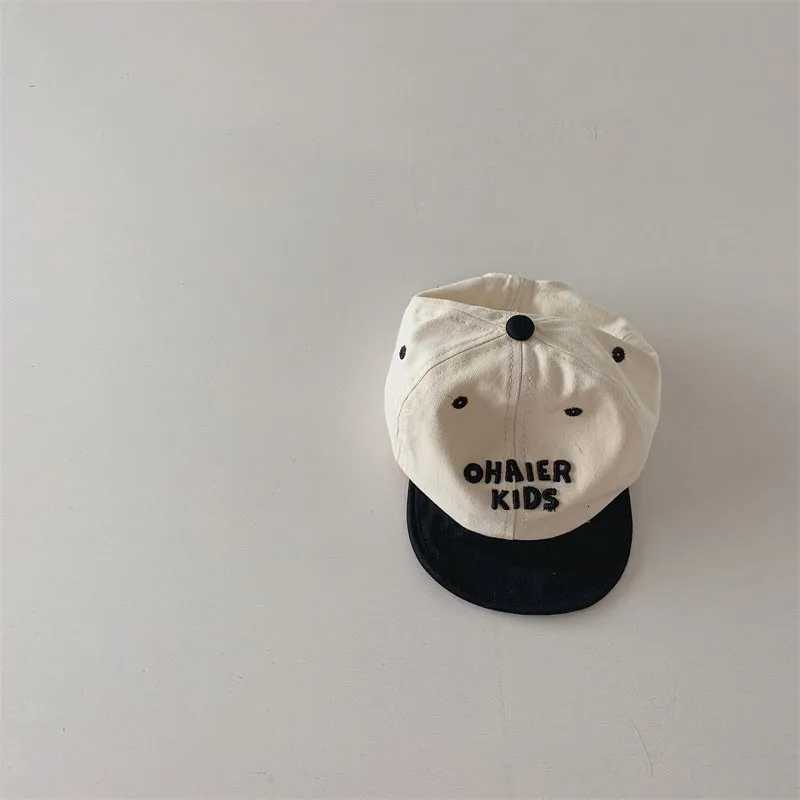 2024 Spring New Kids Outing Cap Boys Fashion Patchwork Letter Soft Brimmed Sun Hat Toddler Boys Boutique Cotton Peaked Cap251028