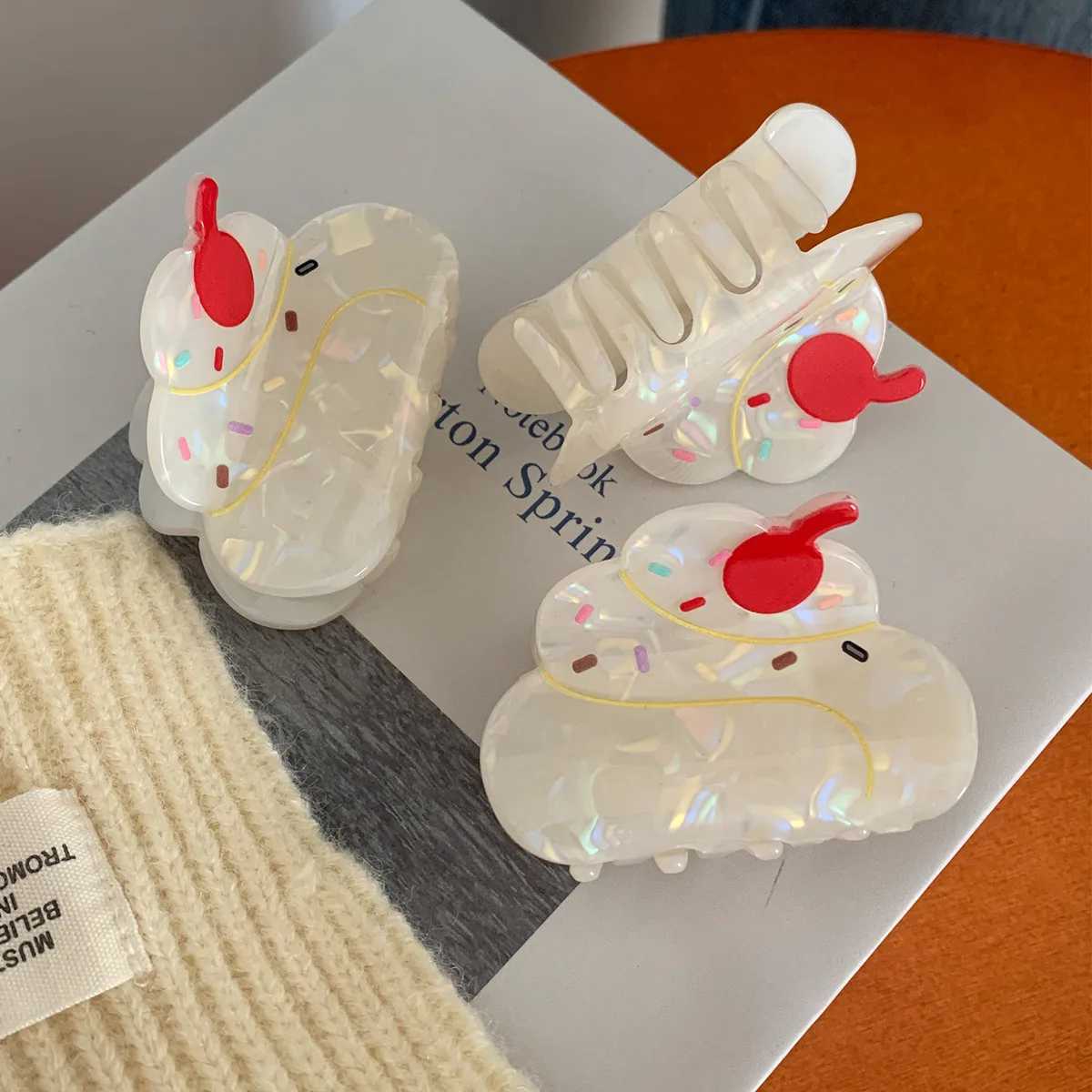 Fashion Cute Fun Creative Design Cake Yellow Cheese Hair Clip Ponytail Clip Women Girls Hair Accessories GiftsW251028