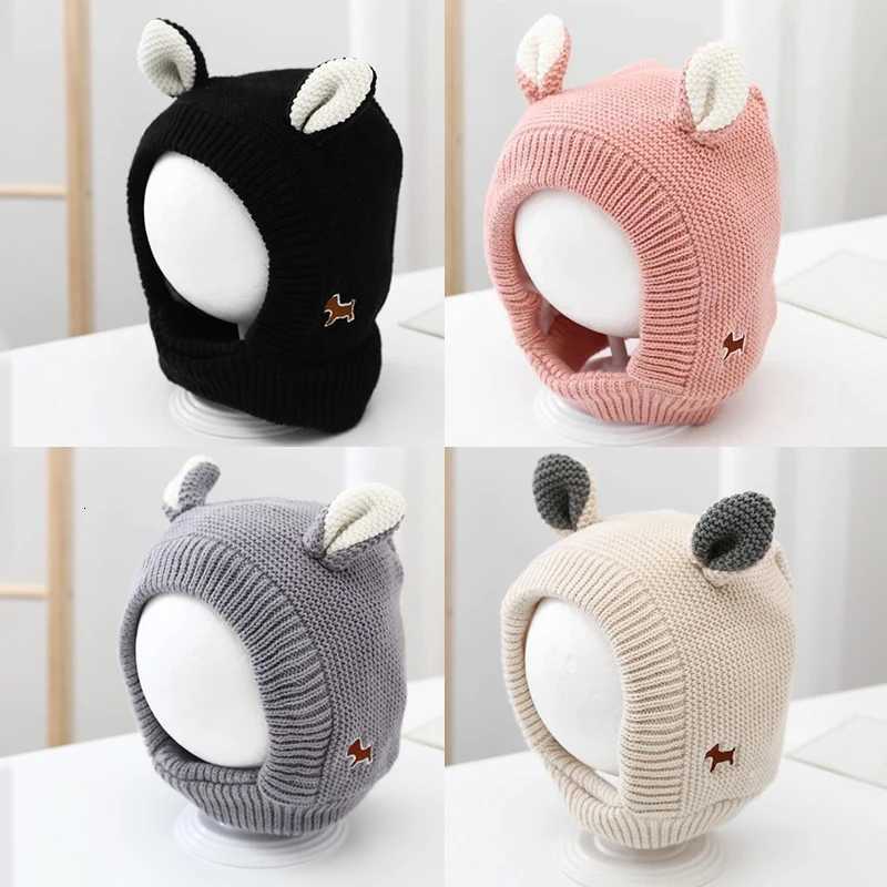 Baby Ear Protection Hat Cute Cartoon Toddler Hooded Beanies 636Month Boy Girl Winter Warm Headgear Knit Hats Kids Pullover Cap251028