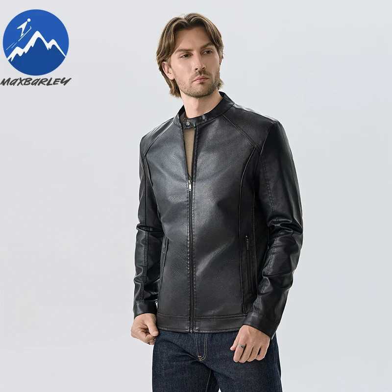 Maxbarley Men Moto Leather Jacket Autumn 8xl Size Windproof Motorcycle Jacket Man 2025 Winter Korean Fashion PU Leather CoatT251029
