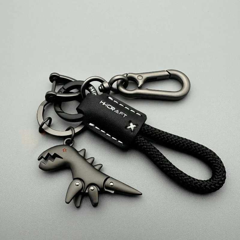Motorcycle Decoration Accessories and Car Keychain Single Leather Woven Rope Metal Keychain Handbag Pendant Small GiftW251029