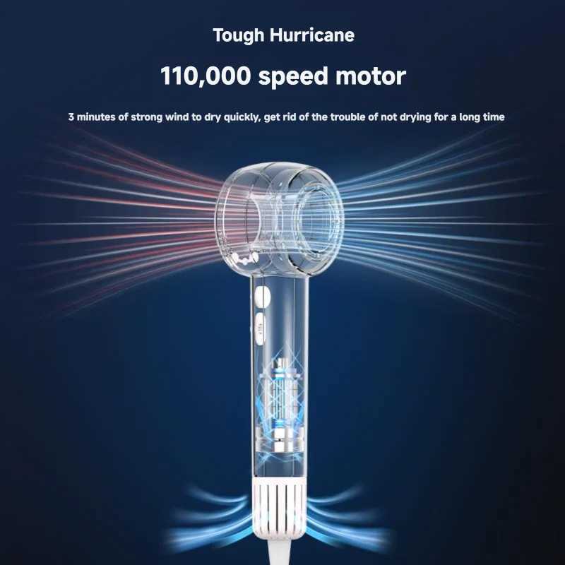 Hollow highspeed hair dryer strong wind does not damage hair negative ion quick drying hot and cold professional hair care ion L251029