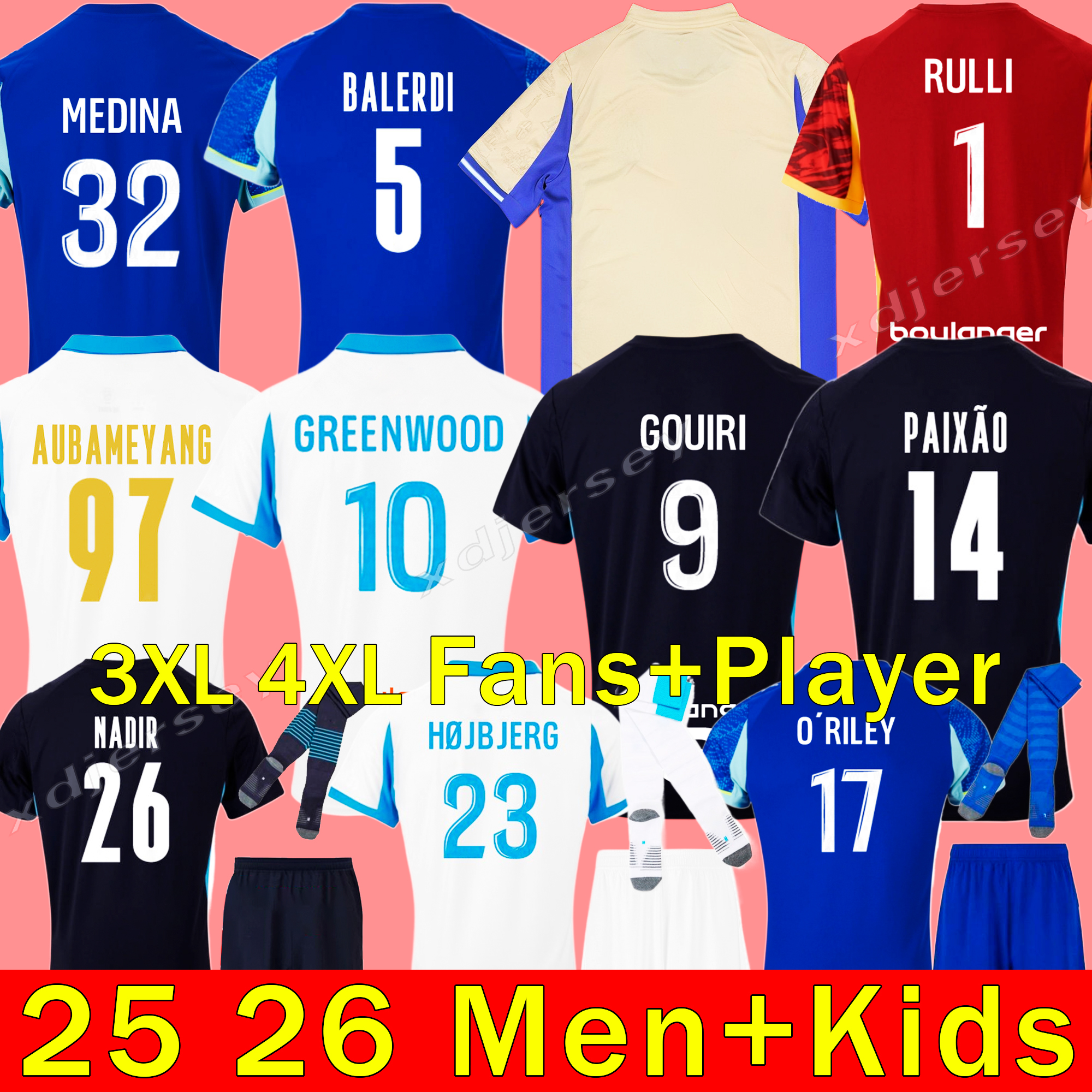 25 26 maillot de foot GREENWOOD 125th Anniversary Soccer jerseys OUNAHI harit 2025 2026 OM man and KIDS football shirt hommes enfants BALERDI GOUIRI FANS player