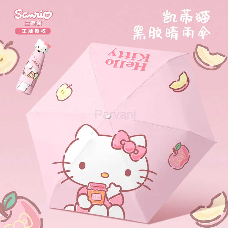 Sanrio Sanrio Authentic Hello Kitty Merchandise Cartoon Umbrella For Women UVProtective DualUse Sun Rain KT Sunshade Umbrella Gift L251029