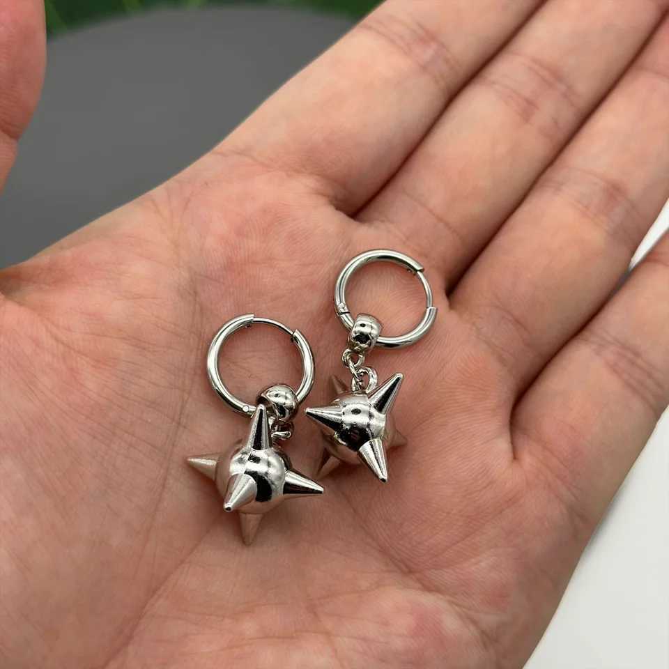 5 Styles Gothic Y2K Spiked Ball Drop Earrings Grunge Aesthetic Morning Star Rivet Hoop Earrings for Women Men Punk Rock JewelryW251029