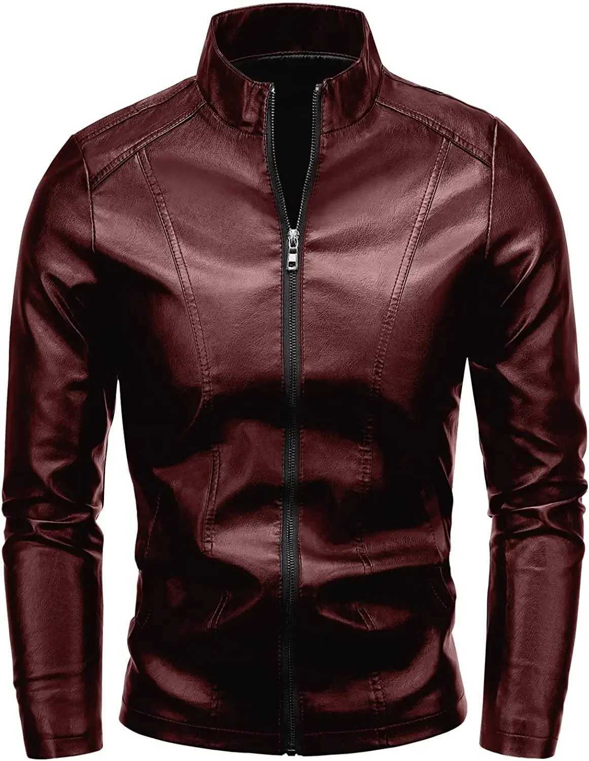 Mens PU Leather Jacket Motorcycle Biker Mens Jackets 2023 Outdoor Outwear Coats 5XL Plus SzieT251029