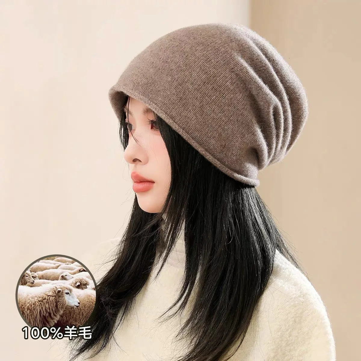 Simple Classic Pure Wool Hat Women Men Autumn WInter Curling Heap Beanie Male Female High Quality Knitted 100 Cold 251013