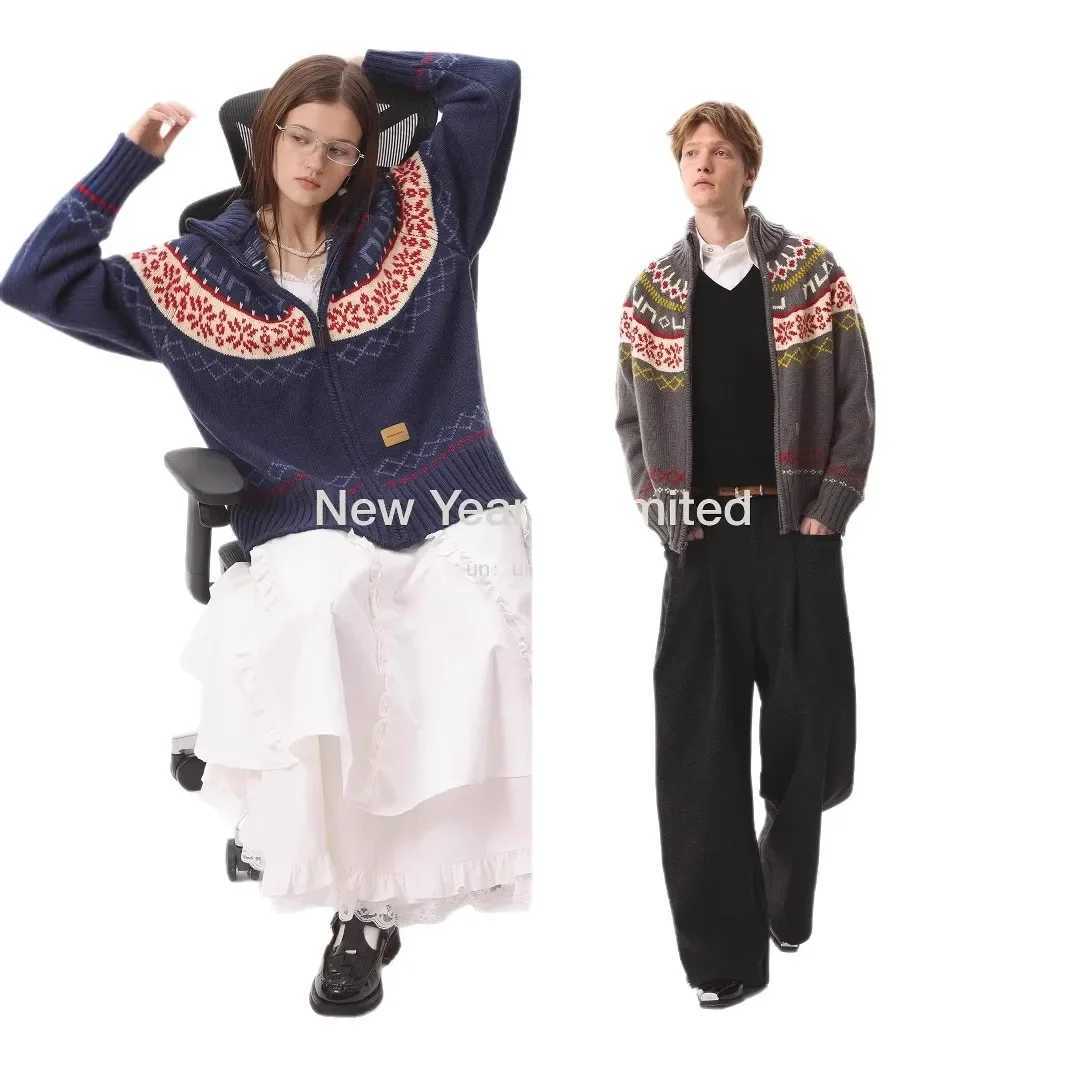 U Home Easy Knitted Sweater round Neck Tassel Warm Retro Color Scheme Embroidery 100 Cashmere Celebrity Favorite Sweater J251029