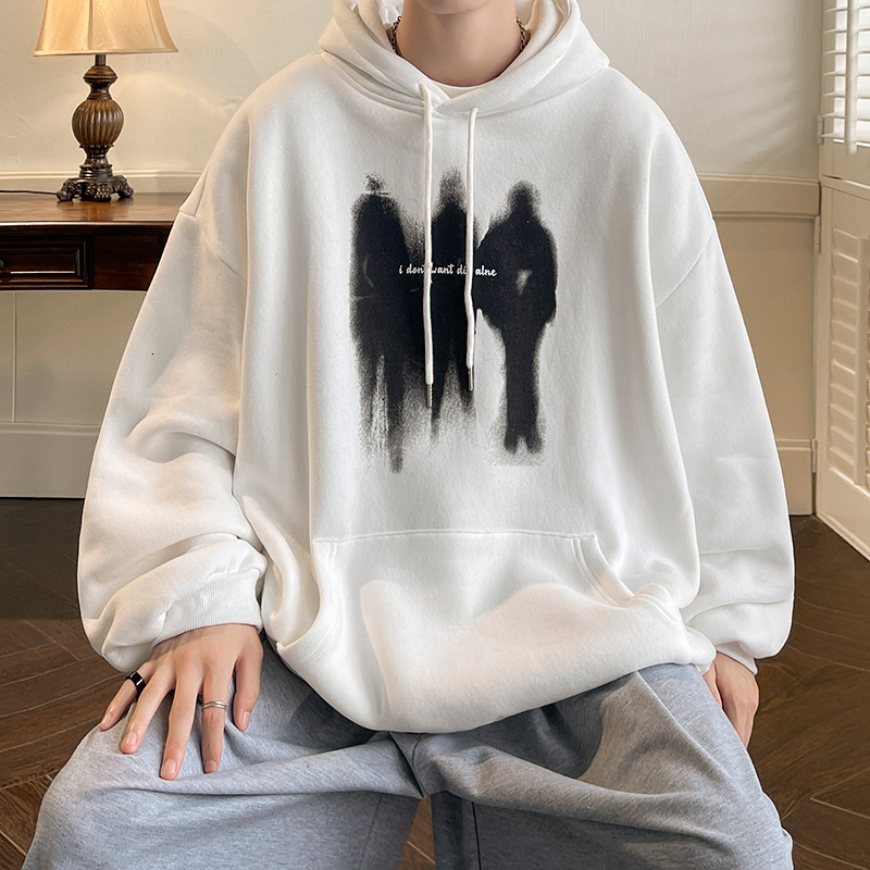 New hooded sweatshirt for men in autumn and winter, designed by kangaroo pocket, American style loose and fashionable casual high street couple top, y