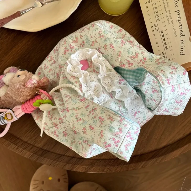 Miyagawa Floral Tophanld Bags for Women Korean Cute Portable Commuting Handbag 251029