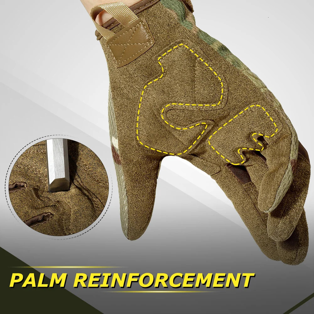 TouchScreen Tactical Gloves Camouflage Paintball Shooting Airsoft Combat Hunting Shockproof Full Finger Glove Bicycle Men Women 251013