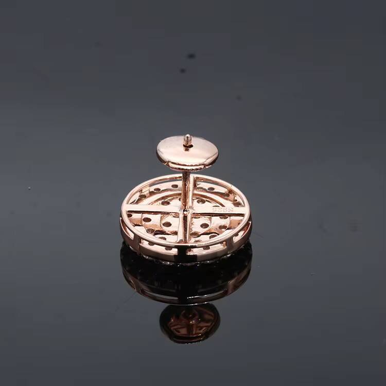 Luxury Earrings for Women 2023 Fashion 14k Solid Rose Gold Earrings White Moissanite Earrings Stud Jewelry Set