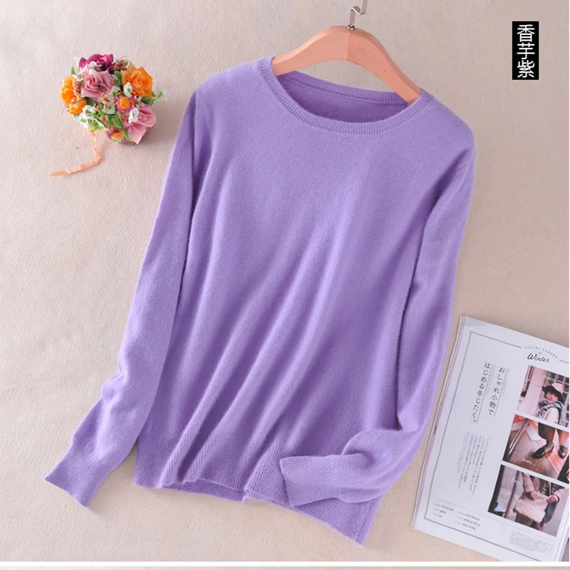 Super Soft Cashmere Cotton Blended Classic ONeck Knitted Sweater Women Autumn Winter Basics Base Pullover Pull Femme Hiver 251029