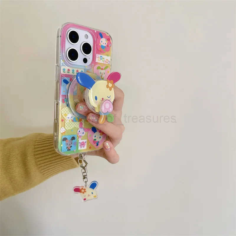 Rainbow Rabbit dopamine bunny art Phone case For iPhone 17 16 15 14 13 Pro Max Case Cute Luxury Cartoon shockproof Cover M251029