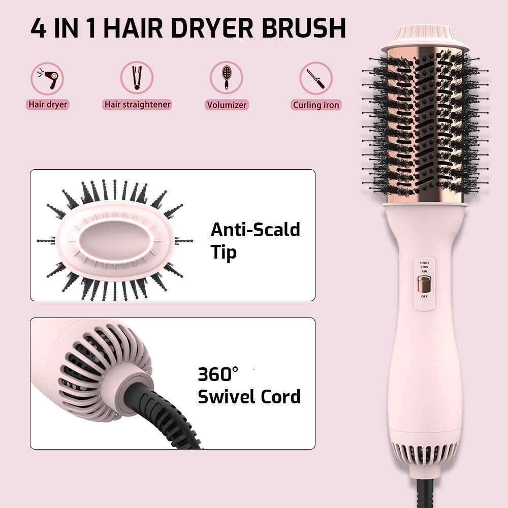 Negative ion hot air comb, voluminous comb, hair dryer, lazy straightening comb. Creates a fluffy hairstyle without damaging the hair.