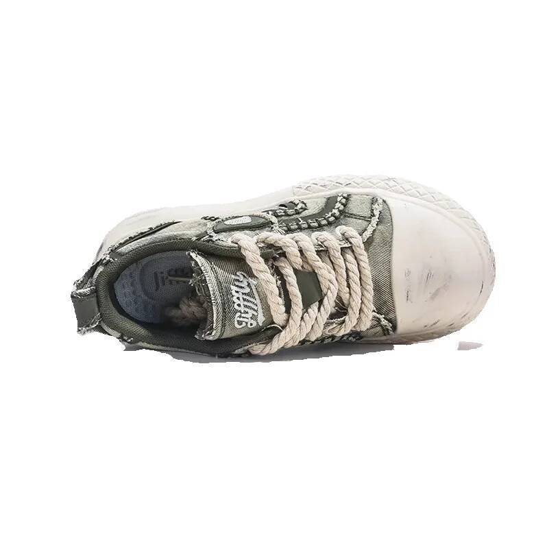 Jifffly Canvas Shoes for Couples 2025 New Trend Thick Sole Height Increasing Casual Versatile Low-top Sneakers Four-season Fit Easy-matching