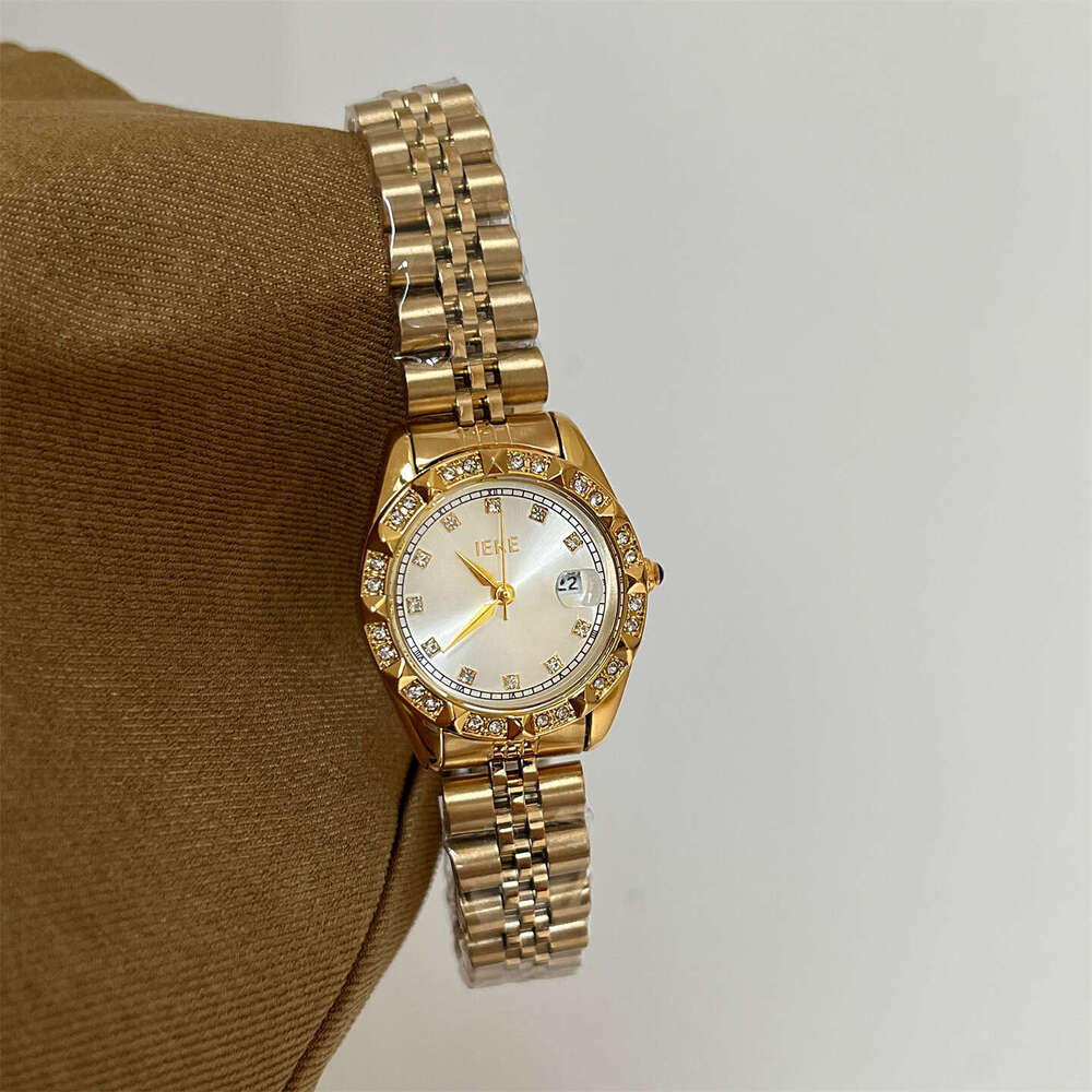 Design Log Full Diamond Inlaid Edge High-end Elegant for Women Designer Niche Calendar Steel Band Watch