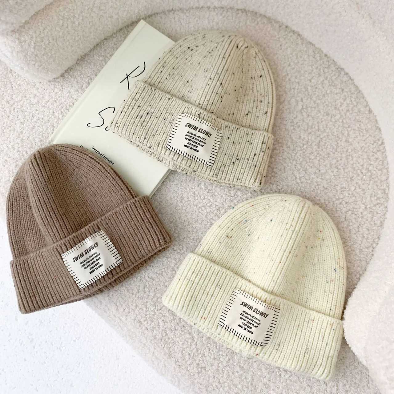 Colorful Woolen Knitted Hat for Children Warm Pullover Cap 26Year Boys Girls Winter Crochet Bonnet Fashion Simple Baby Beanie251028