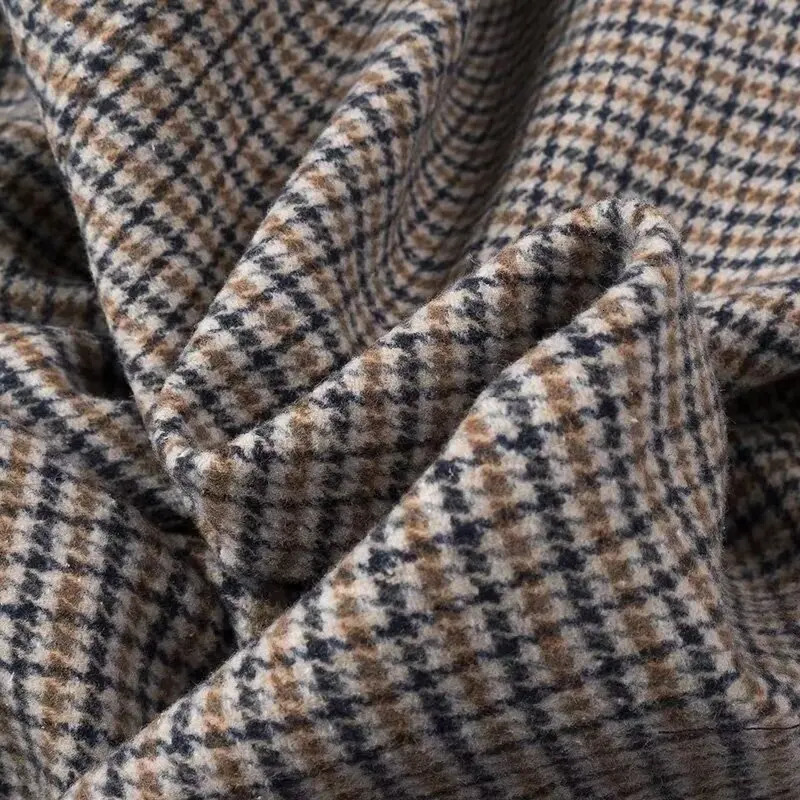 Autumn womens clothing fashionable temperament versatile casual long plaid woolen coat 251028