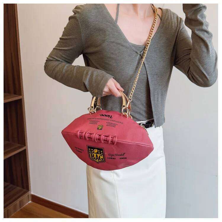 Designer Bags 2025 Trendy Football Shoulder Women - Unique PU Leather Crossbody Purse Sporty Mini Round Bag Stylish Statement Accessory Hot Selling
