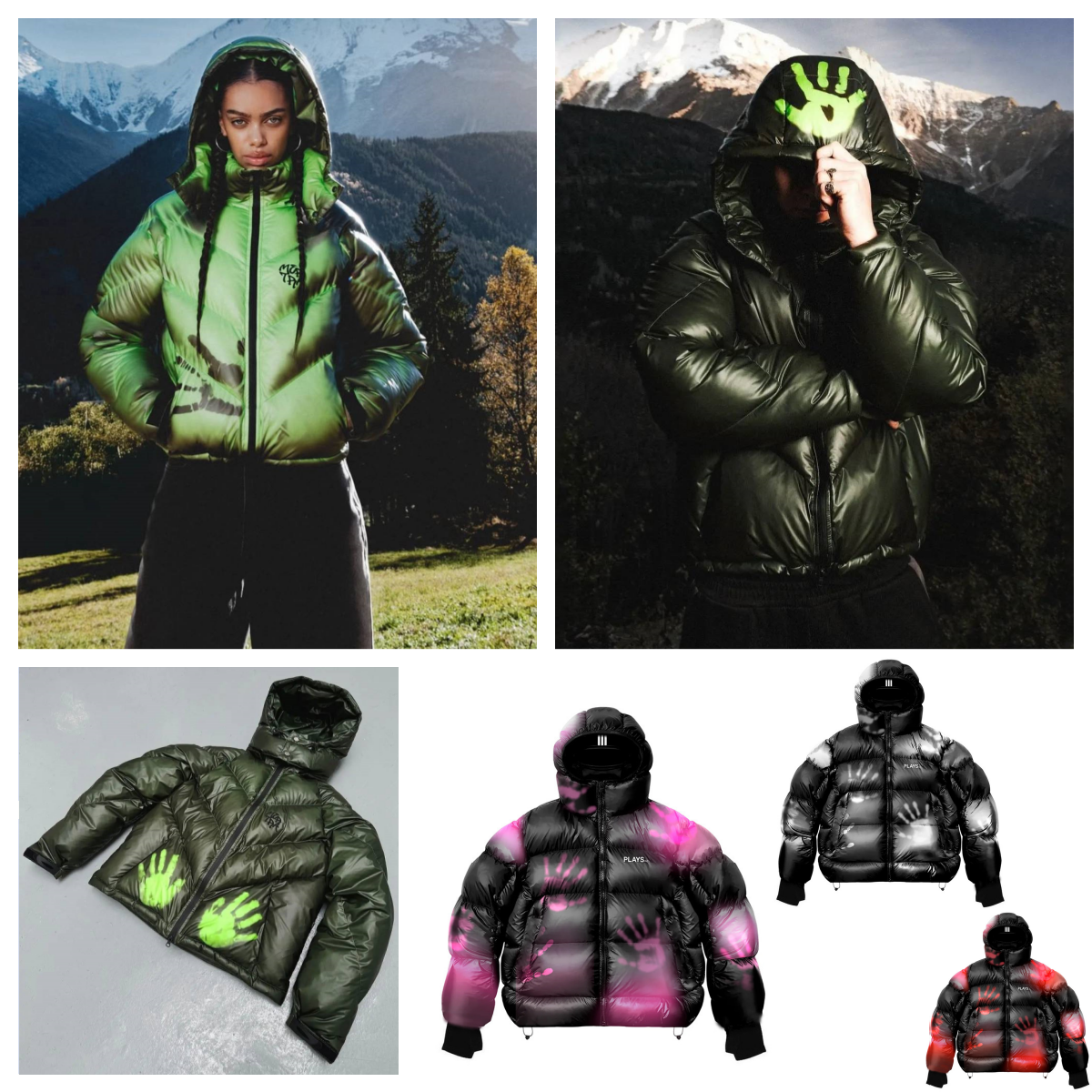 Mertra Men's Down Temperature-sensitive Color Change Warm Cotton-padded Jacket With Thickened Patchwork Embroidery Bread Coat Loose Unisex Trendy Luxury Designer