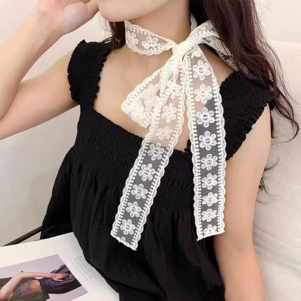 Women Harajuku Cotton Scarves Y2k Black Grey Stripe Long Scarves 180cm Thin Long Decorative Neckerchief Fashion Streetwear 251029